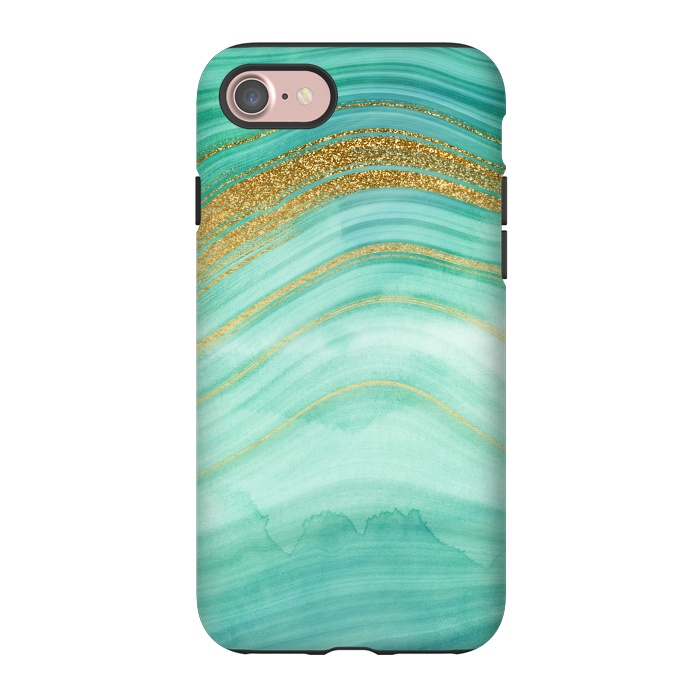 iPhone 7 StrongFit Gold mermaid ocean marble waves by  Utart