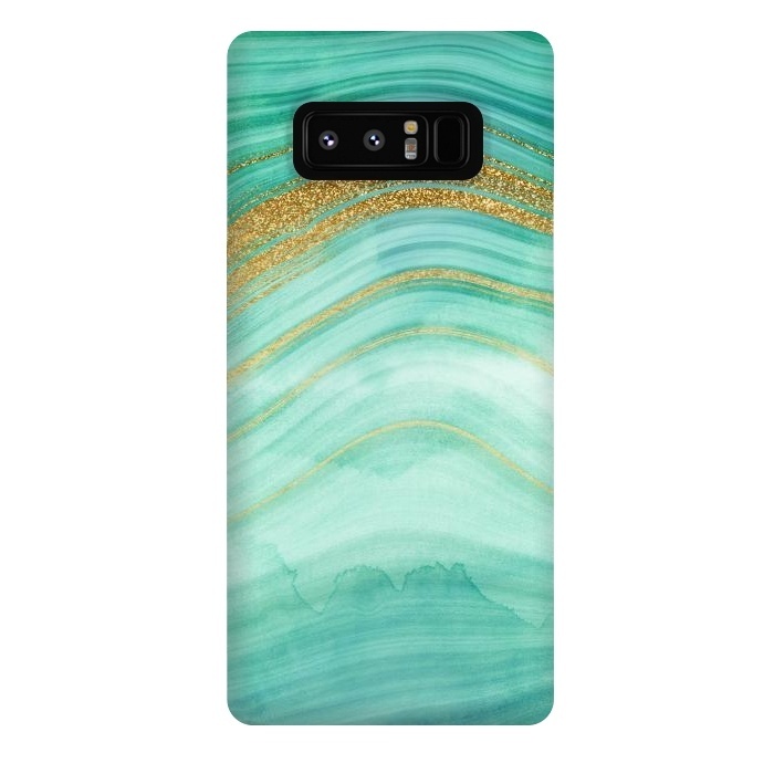 Galaxy Note 8 StrongFit Gold mermaid ocean marble waves by  Utart