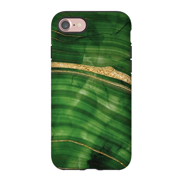 iPhone 7 StrongFit Malachite Green Marble with Gold veins by  Utart