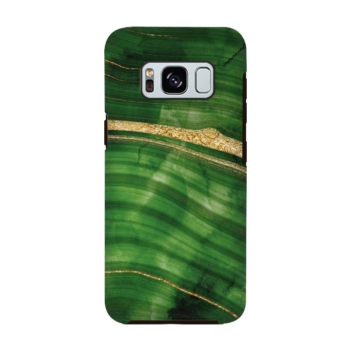 Galaxy S8 StrongFit Malachite Green Marble with Gold veins by  Utart