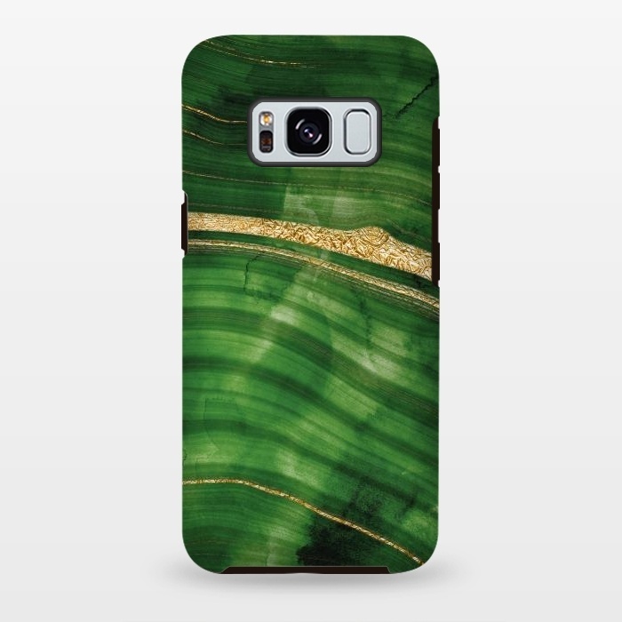 Galaxy S8 plus StrongFit Malachite Green Marble with Gold veins by  Utart