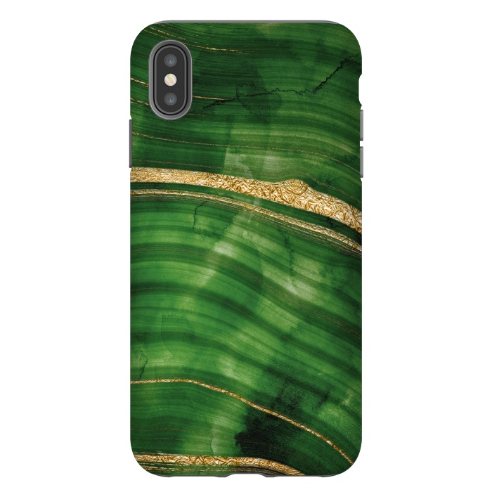 iPhone Xs Max StrongFit Malachite Green Marble with Gold veins by  Utart