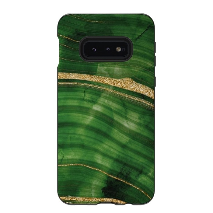 Galaxy S10e StrongFit Malachite Green Marble with Gold veins by  Utart