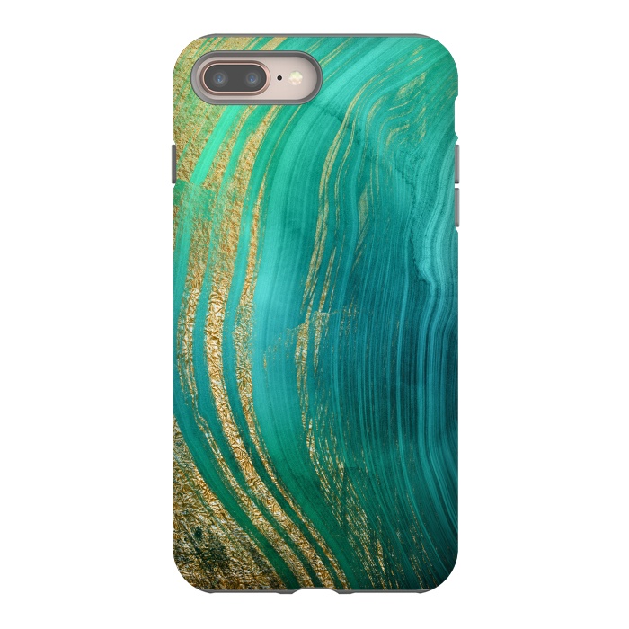 iPhone 7 plus StrongFit Gold and Teal Mermaid Ocean Marble by  Utart