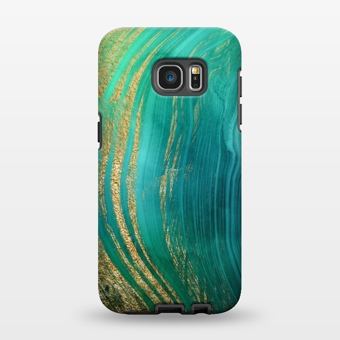 Galaxy S7 EDGE StrongFit Gold and Teal Mermaid Ocean Marble by  Utart