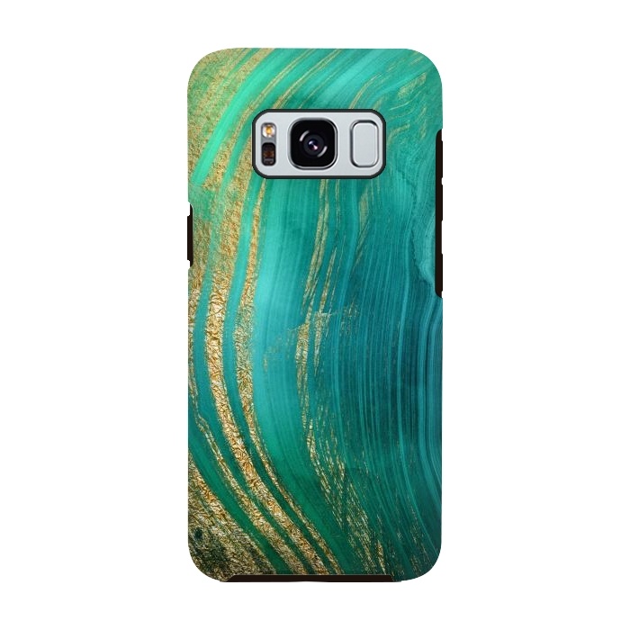 Galaxy S8 StrongFit Gold and Teal Mermaid Ocean Marble by  Utart