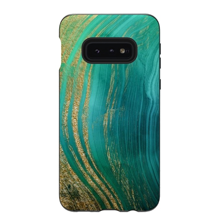 Galaxy S10e StrongFit Gold and Teal Mermaid Ocean Marble by  Utart