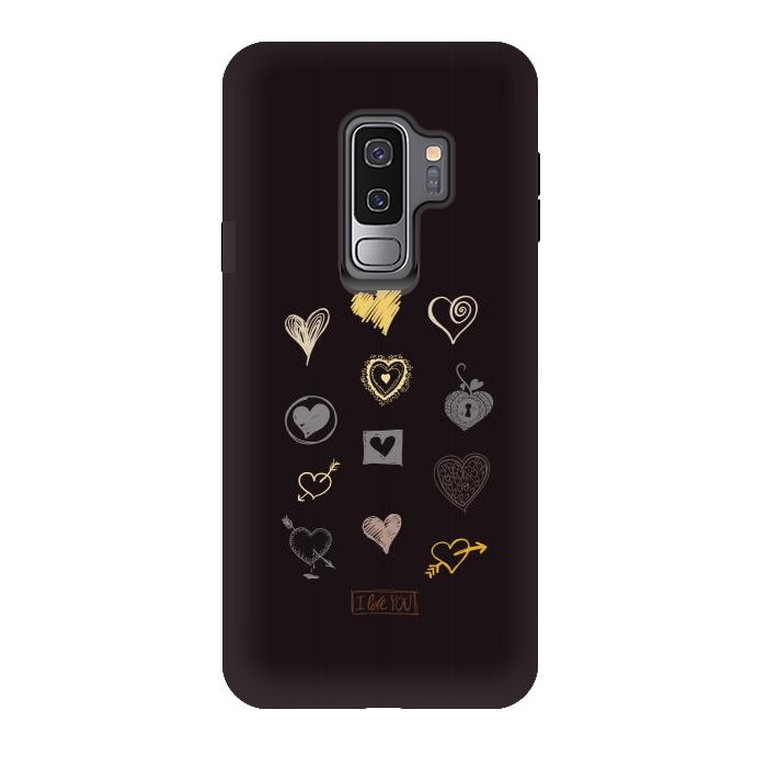 Galaxy S9 plus StrongFit valentine doodle hearts by TMSarts