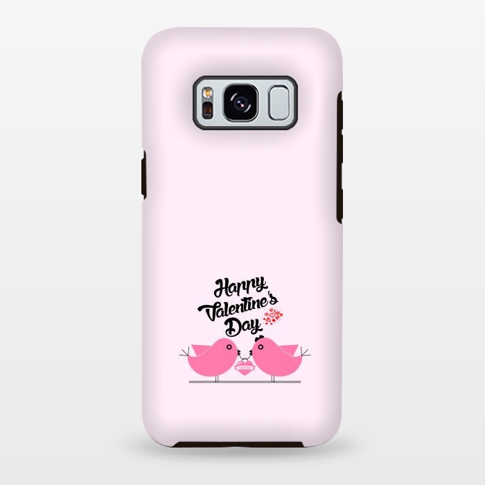 Galaxy S8 plus StrongFit pink couple birds by TMSarts