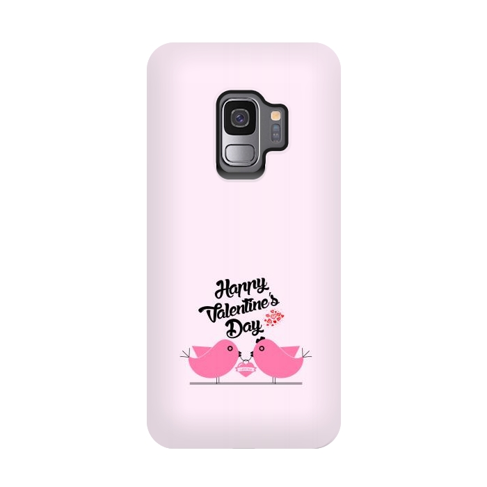 Galaxy S9 StrongFit pink couple birds by TMSarts