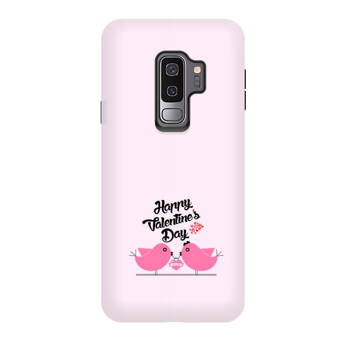 Galaxy S9 plus StrongFit pink couple birds by TMSarts