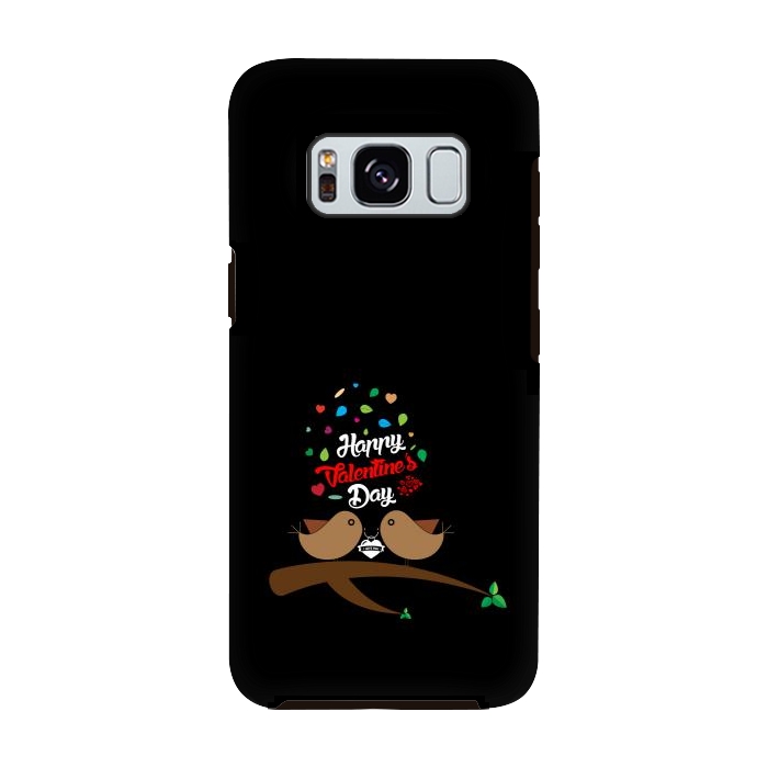 Galaxy S8 StrongFit brown love birds by TMSarts