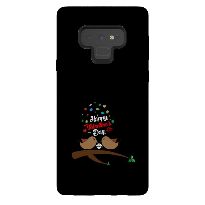 Galaxy Note 9 StrongFit brown love birds by TMSarts