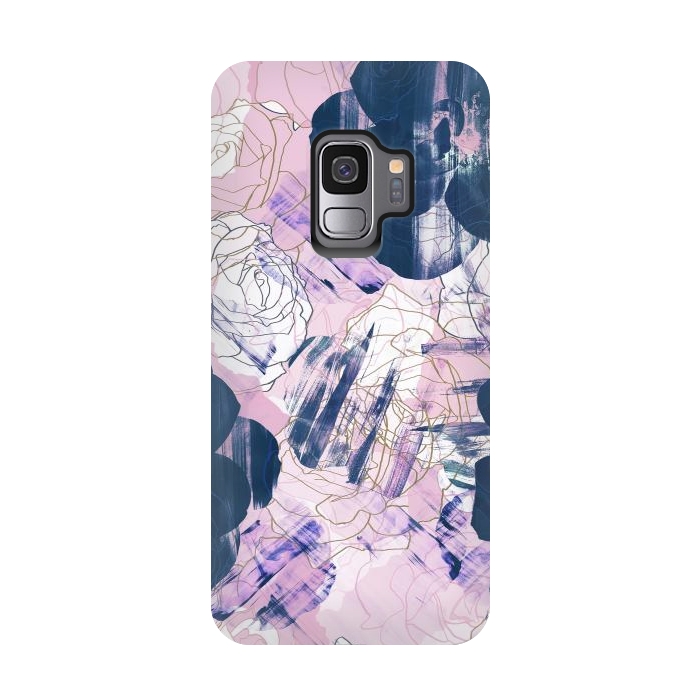 Galaxy S9 StrongFit Painted flower petals brushstrokes by Oana 