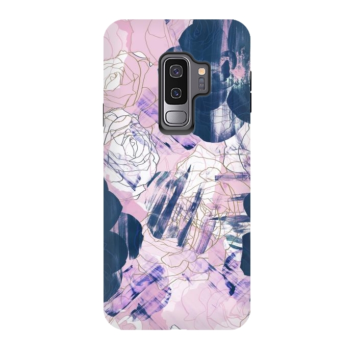 Galaxy S9 plus StrongFit Painted flower petals brushstrokes by Oana 