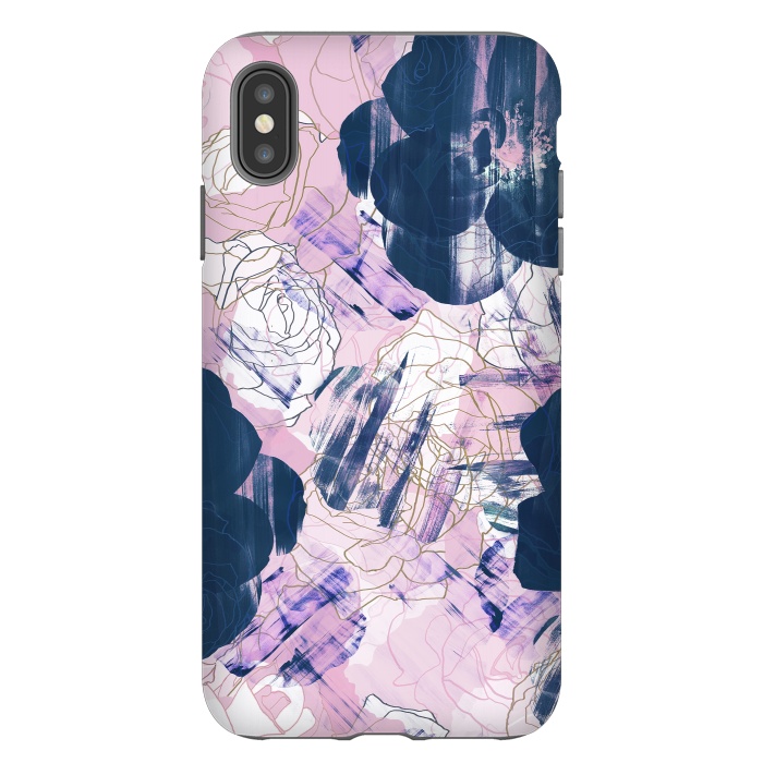 iPhone Xs Max StrongFit Painted flower petals brushstrokes by Oana 