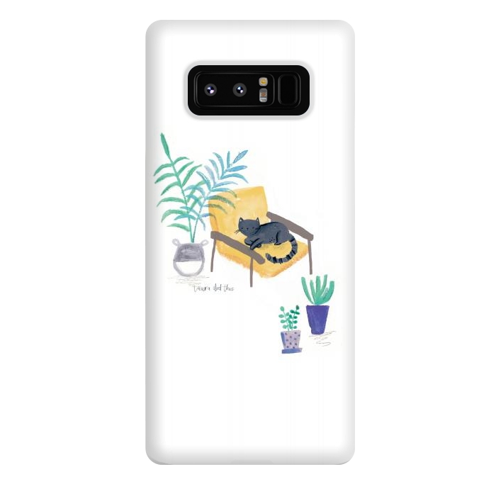 Galaxy Note 8 StrongFit  black cat in yellow chair scandi interior by lauradidthis