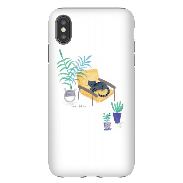 iPhone Xs Max StrongFit  black cat in yellow chair scandi interior by lauradidthis