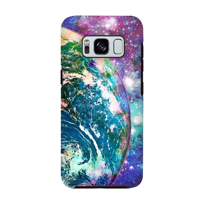 Galaxy S8 StrongFit Colorful psychedelic Earth in space by Oana 