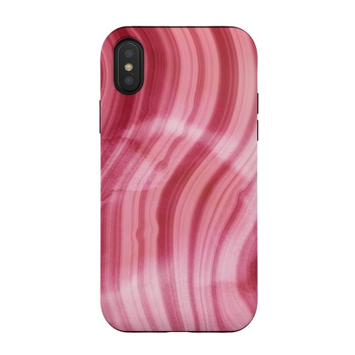 iPhone Xs / X StrongFit Pink Mermaid Waves Marble  by  Utart