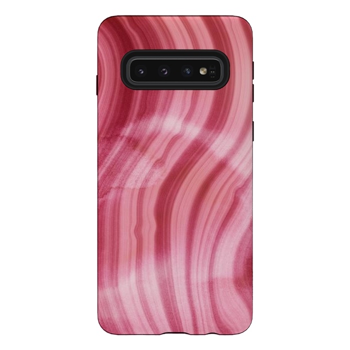 Galaxy S10 StrongFit Pink Mermaid Waves Marble  by  Utart