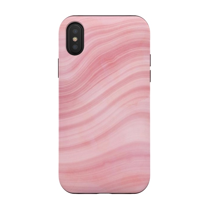 iPhone Xs / X StrongFit Light Pink Mermaid Waves Marble by  Utart