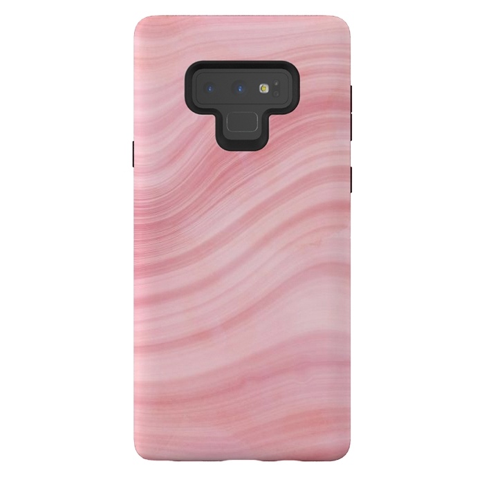 Galaxy Note 9 StrongFit Light Pink Mermaid Waves Marble by  Utart