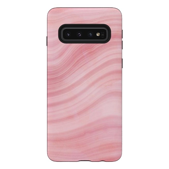 Galaxy S10 StrongFit Light Pink Mermaid Waves Marble by  Utart