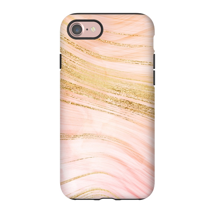 iPhone 7 StrongFit Pink Mermaid Lush Marble with Faux Gold Veins by  Utart