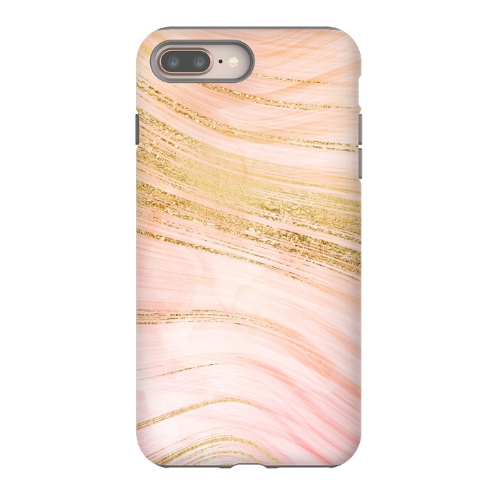 iPhone 7 plus StrongFit Pink Mermaid Lush Marble with Faux Gold Veins by  Utart