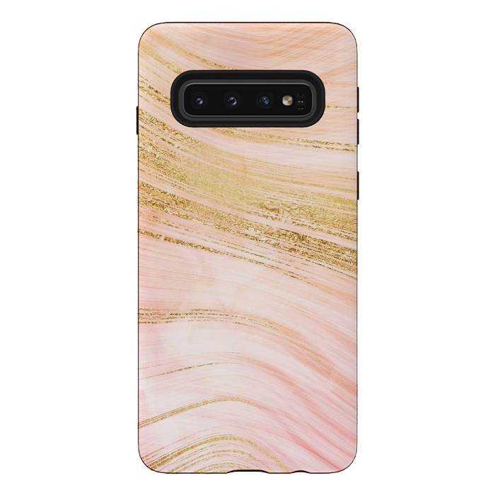 Galaxy S10 StrongFit Pink Mermaid Lush Marble with Faux Gold Veins by  Utart