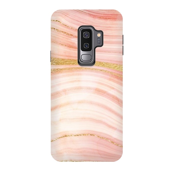 Galaxy S9 plus StrongFit Blush Mermaid Marble with Faux Gold Veins by  Utart