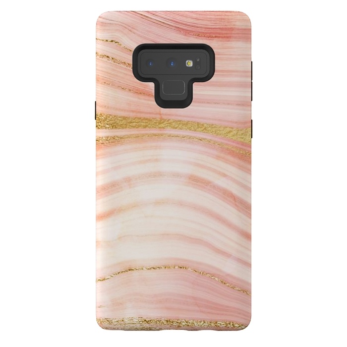 Galaxy Note 9 StrongFit Blush Mermaid Marble with Faux Gold Veins by  Utart
