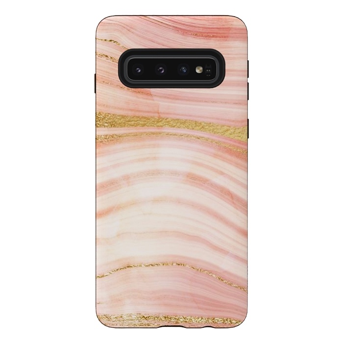 Galaxy S10 StrongFit Blush Mermaid Marble with Faux Gold Veins by  Utart