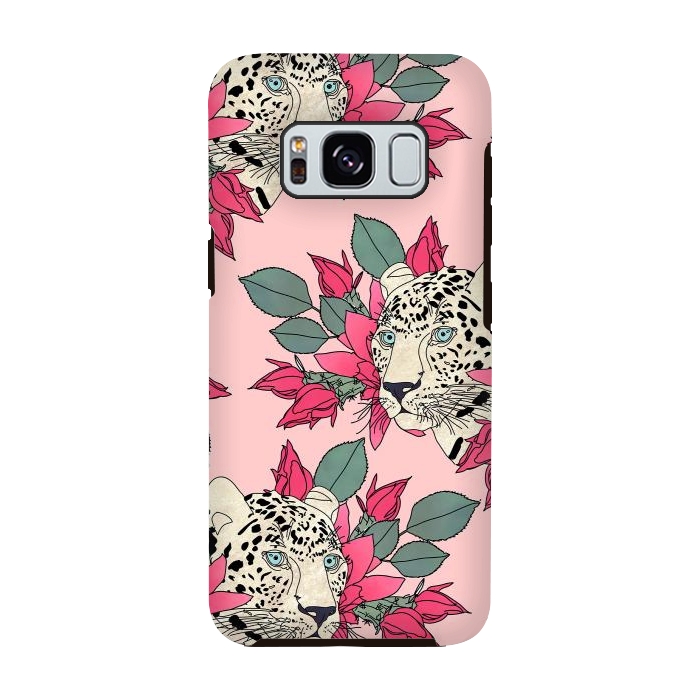 Galaxy S8 StrongFit Classy cactus flowers and leopards design by InovArts