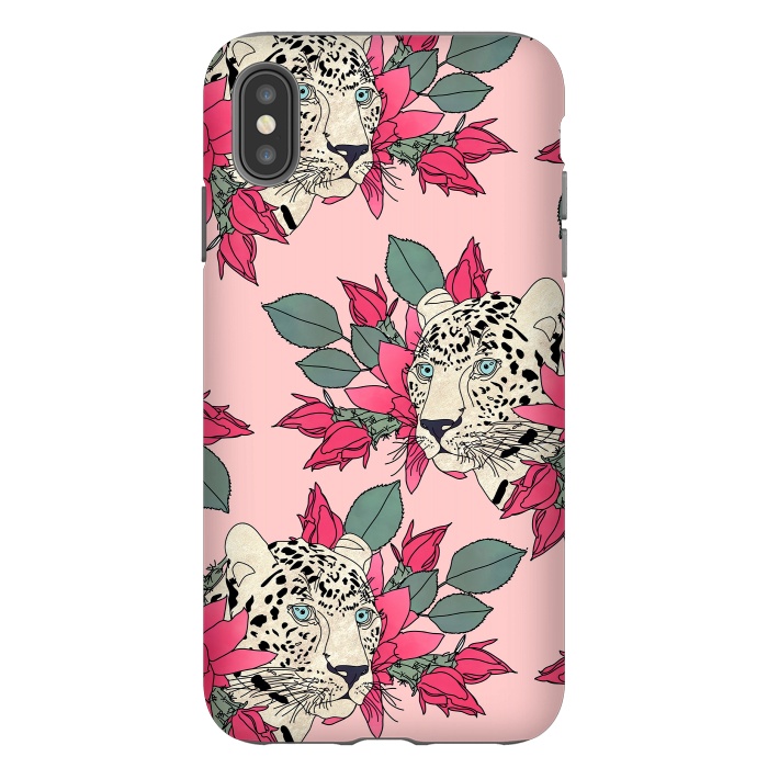 iPhone Xs Max StrongFit Classy cactus flowers and leopards design by InovArts