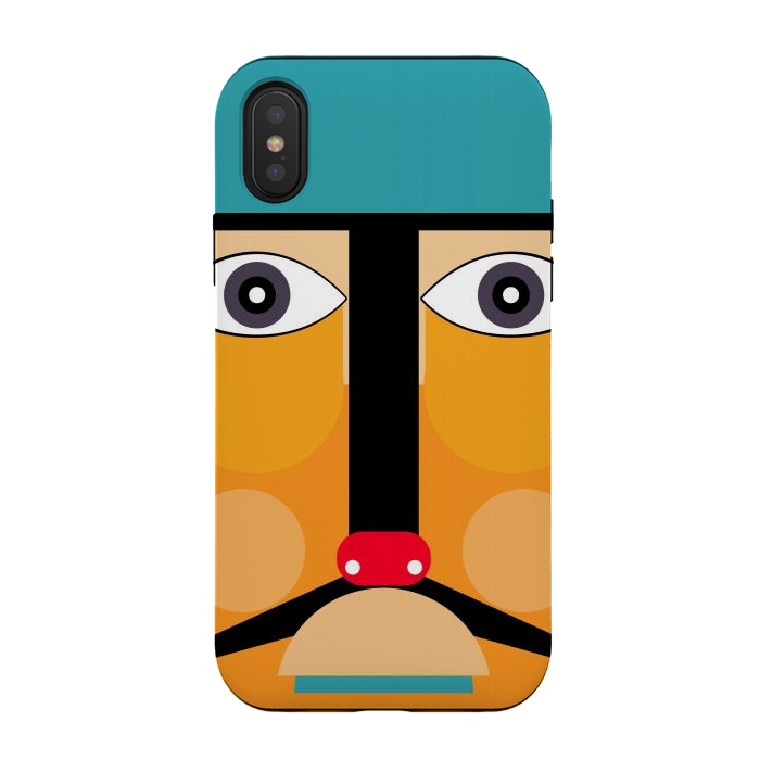 iPhone Xs / X StrongFit geometry tribal face by TMSarts