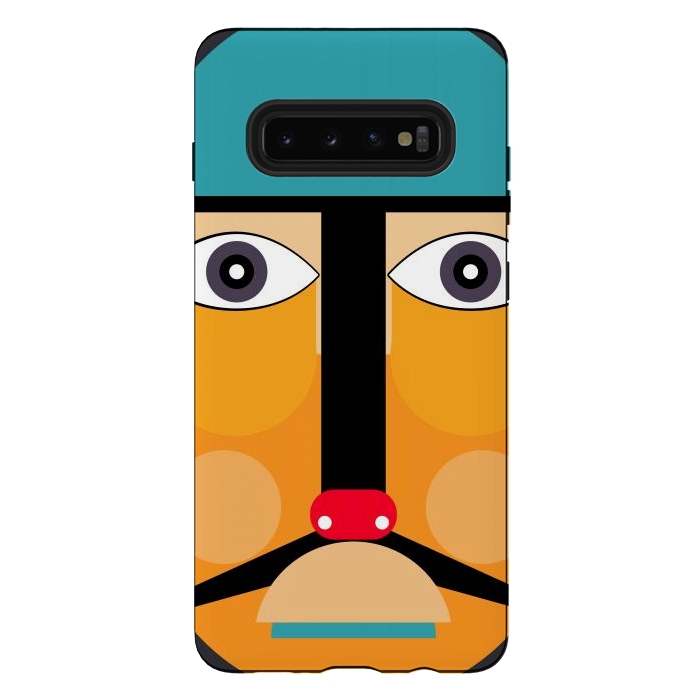 Galaxy S10 plus StrongFit geometry tribal face by TMSarts