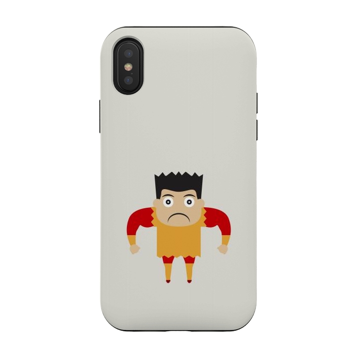 iPhone Xs / X StrongFit angry mood kid cartoon by TMSarts