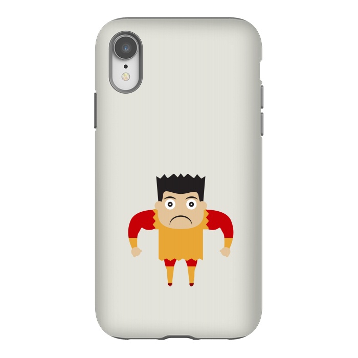 iPhone Xr StrongFit angry mood kid cartoon by TMSarts