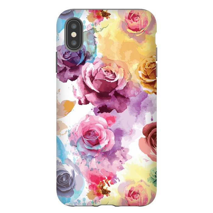 iPhone Xs Max StrongFit Watercolor Roses by Bledi
