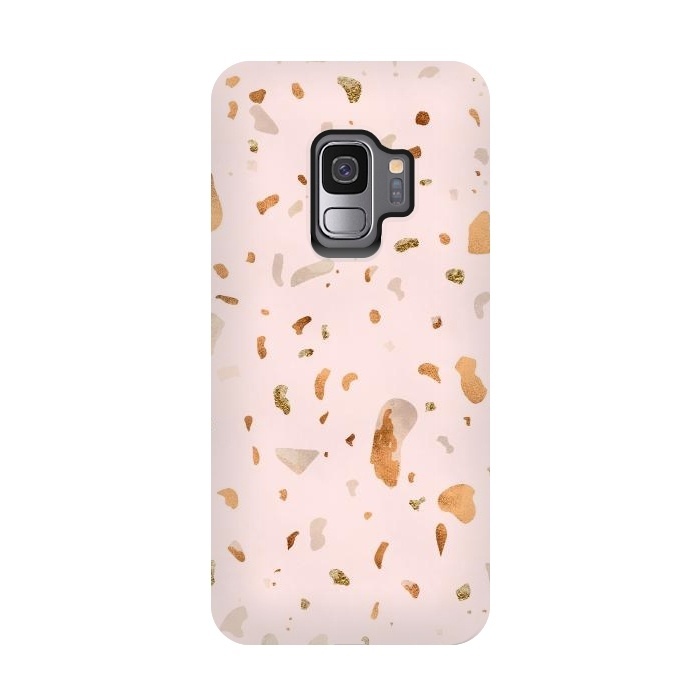 Galaxy S9 StrongFit Pink terrazzo with gold and copper spots by  Utart