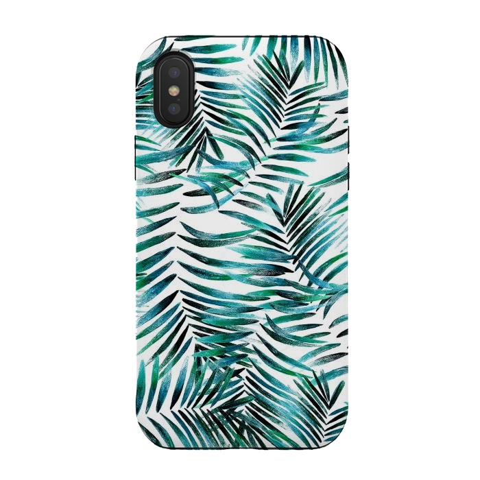 iPhone Xs / X StrongFit Brushed tropical palm leaves by Oana 