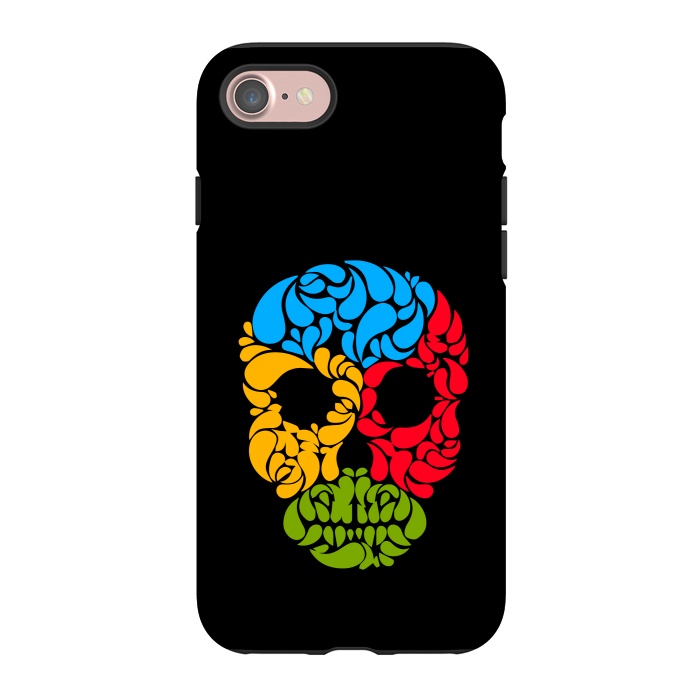 iPhone 7 StrongFit floral skull art by TMSarts