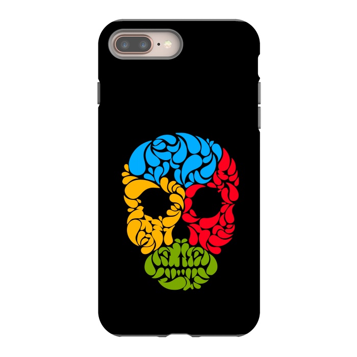 iPhone 7 plus StrongFit floral skull art by TMSarts