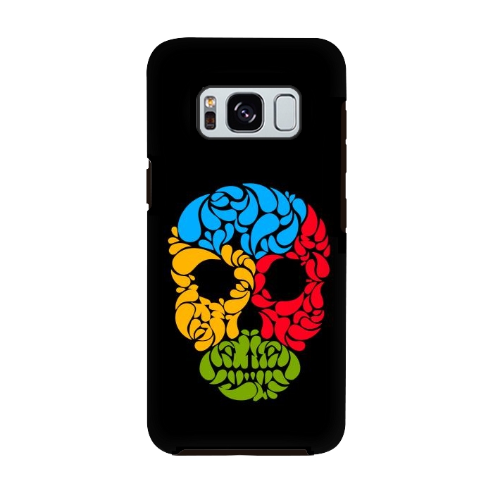 Galaxy S8 StrongFit floral skull art by TMSarts