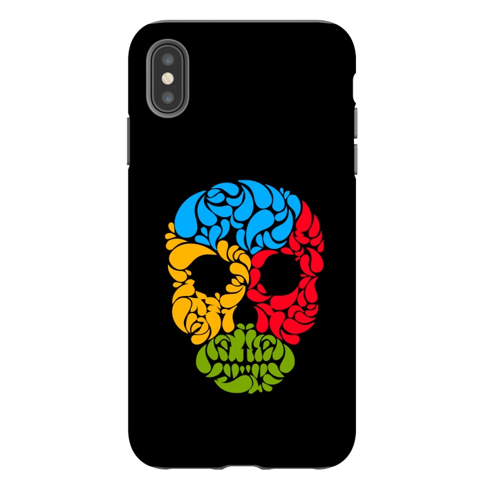 iPhone Xs Max StrongFit floral skull art by TMSarts