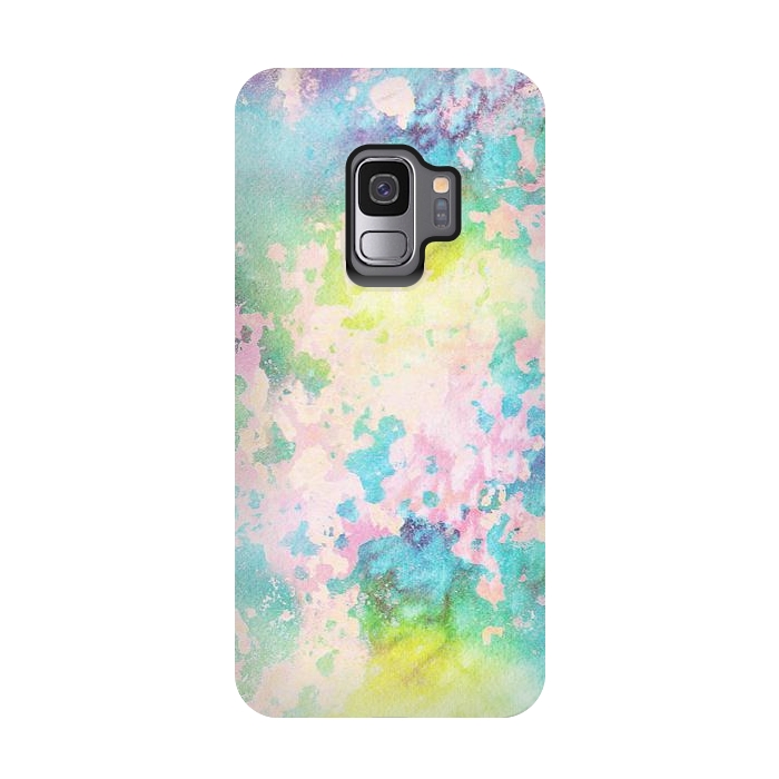 Galaxy S9 StrongFit Colorful watercolor painted wall by Oana 