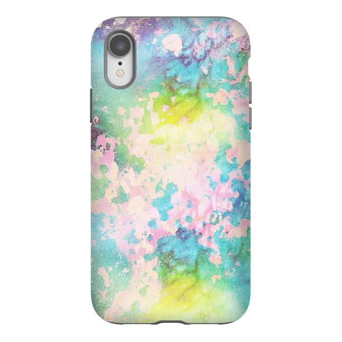 iPhone Xr StrongFit Colorful watercolor painted wall by Oana 
