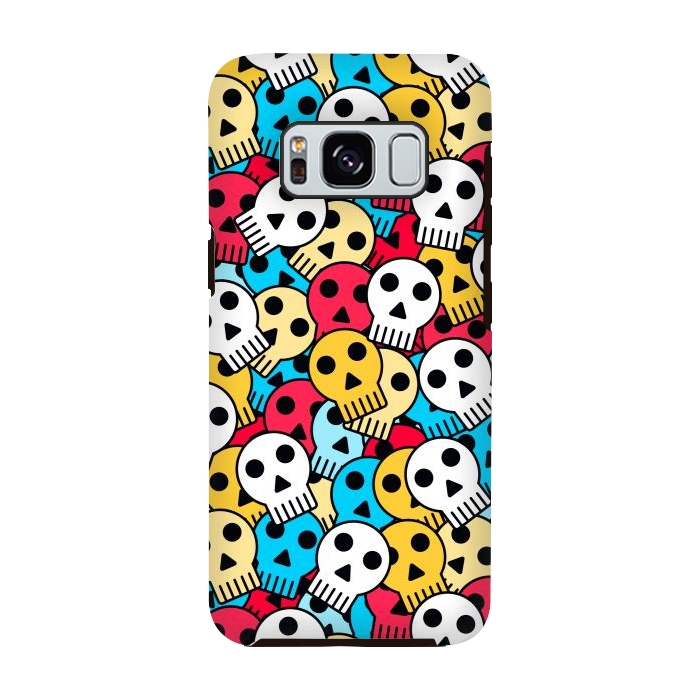 Galaxy S8 StrongFit colorful halloween skulls by TMSarts